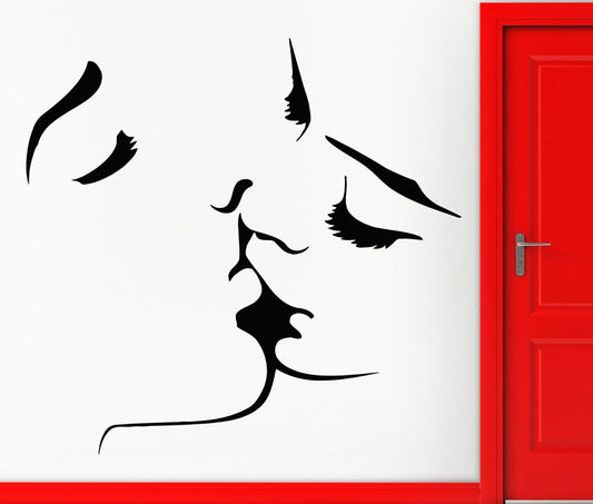 Autocollant mural baiser amour romantique fille femme homme pour chambre salon (z1601)