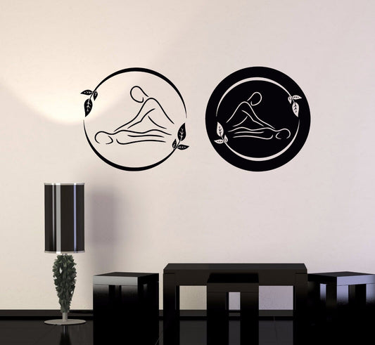 Autocollant mural en vinyle avec logo de thérapie de massage spa, autocollants relaxants (192ig)