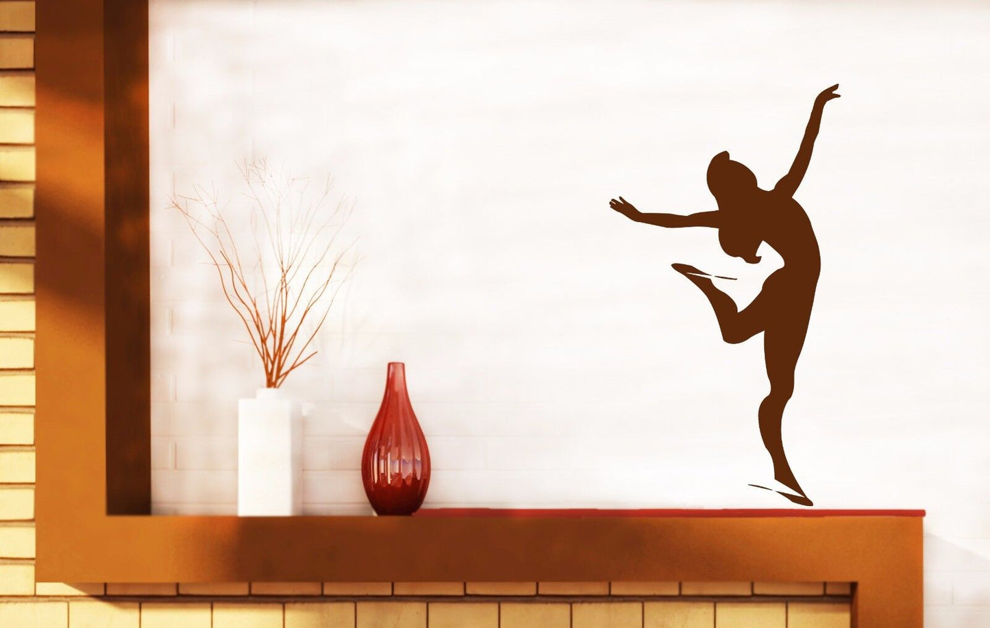 Wall Vinyl Decal slender figure girl figure skater Sticker (n601)