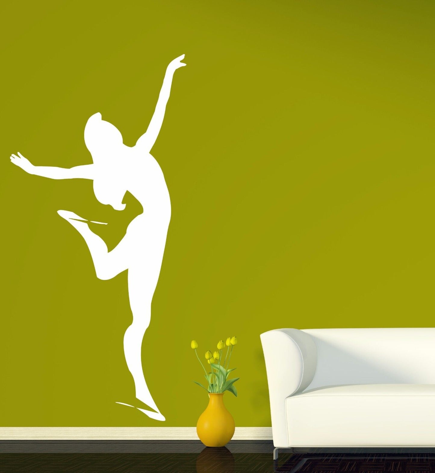 Wall Vinyl Decal slender figure girl figure skater Sticker (n601)