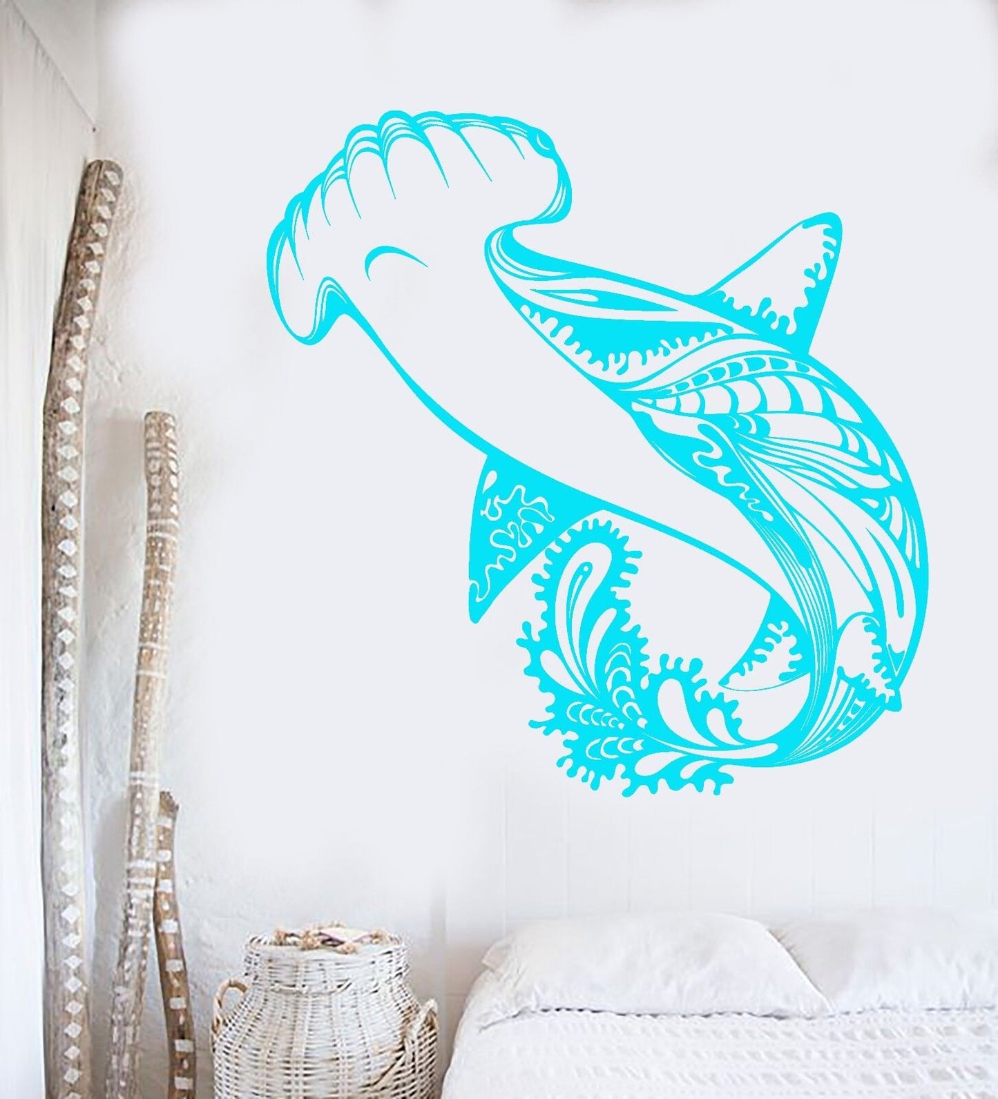 Vinyl Wall Decal Shark Marine Fish Predator Sea Style Stickers (927ig)
