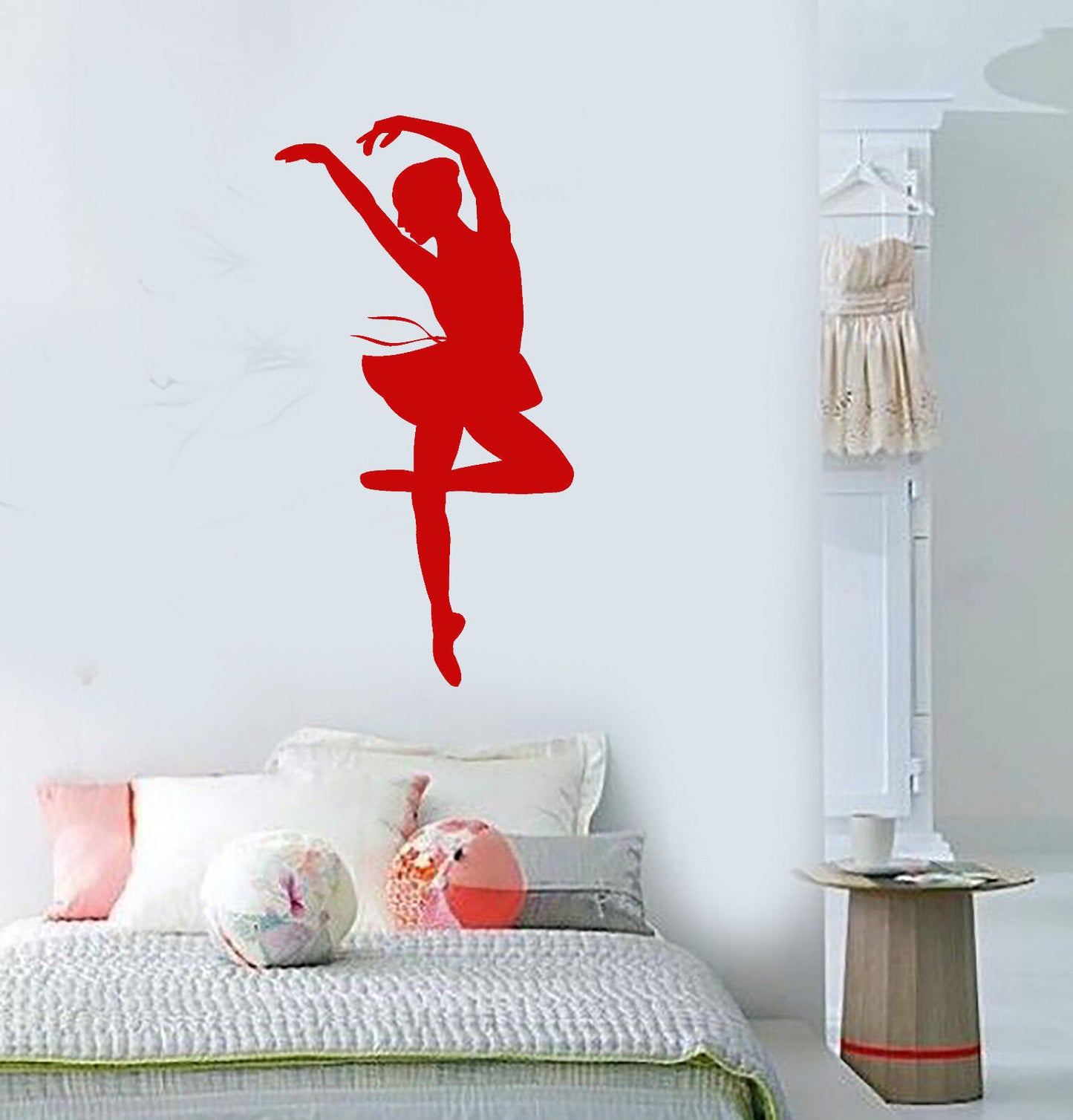 Autocollant mural en vinyle, Silhouette de danseuse de Ballet, chaussures de pointe (1584ig)