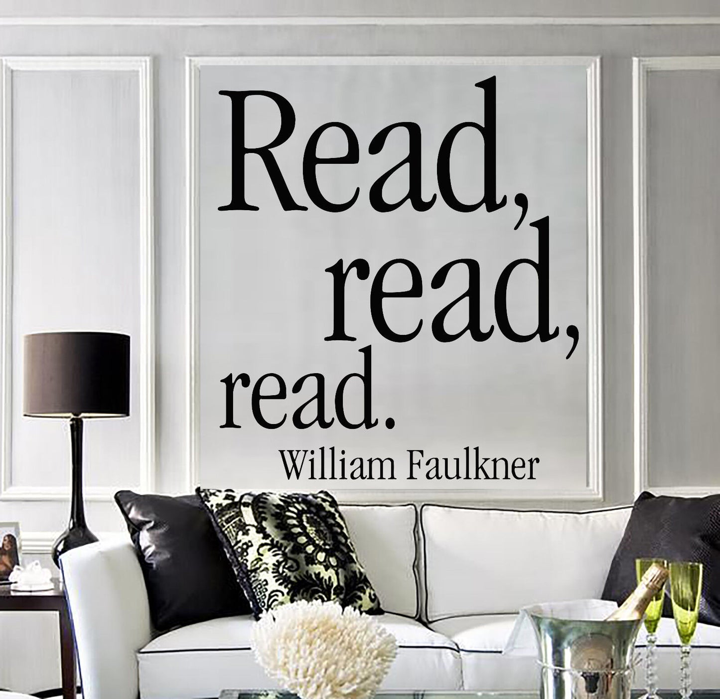 Autocollant mural en vinyle avec citation de littérature Faulkner, autocollants de lecture (1613ig)