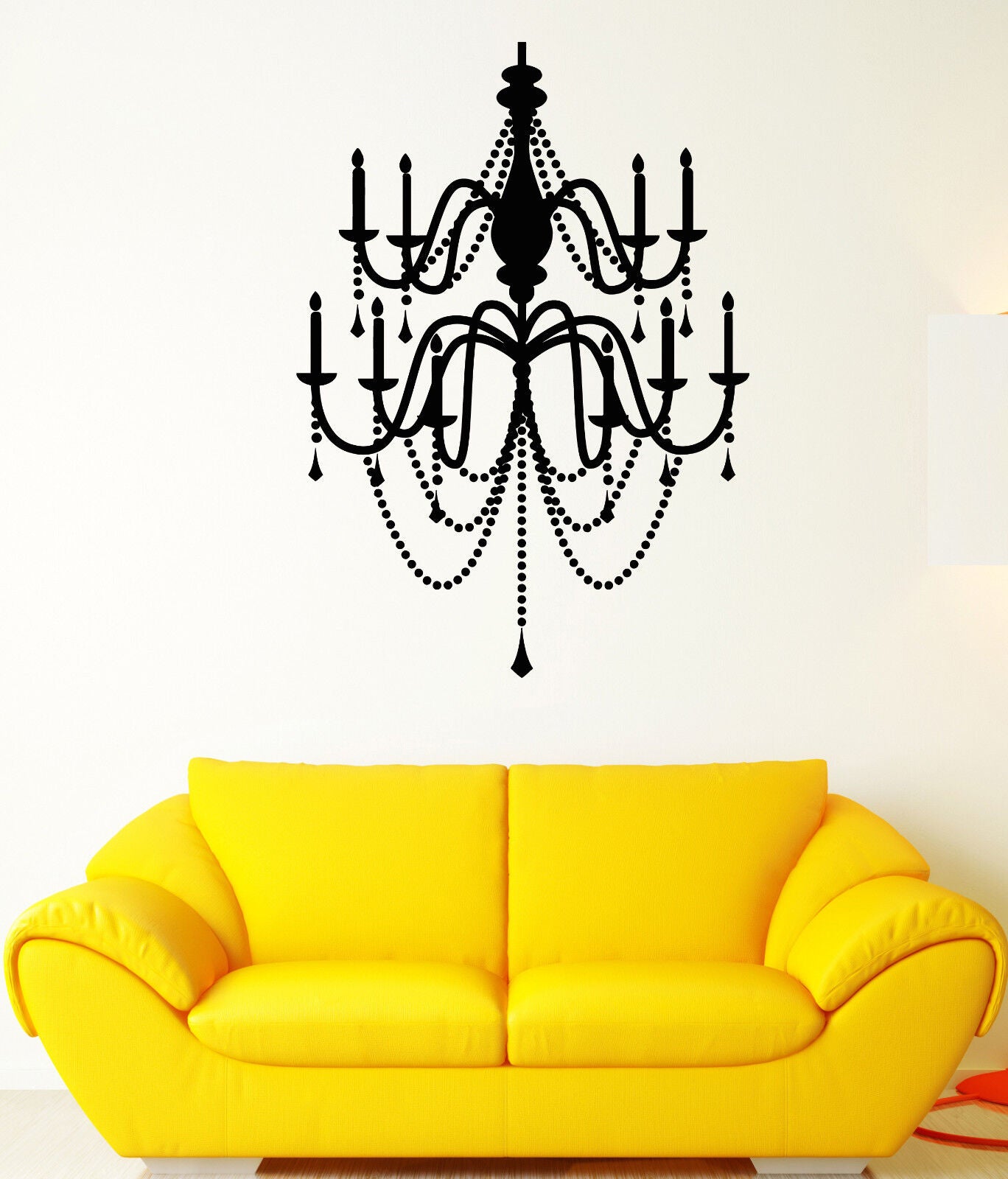 Vinyl Wall Decal Vintage Chandelier Lighting Retro Illumination Stickers 1680ig