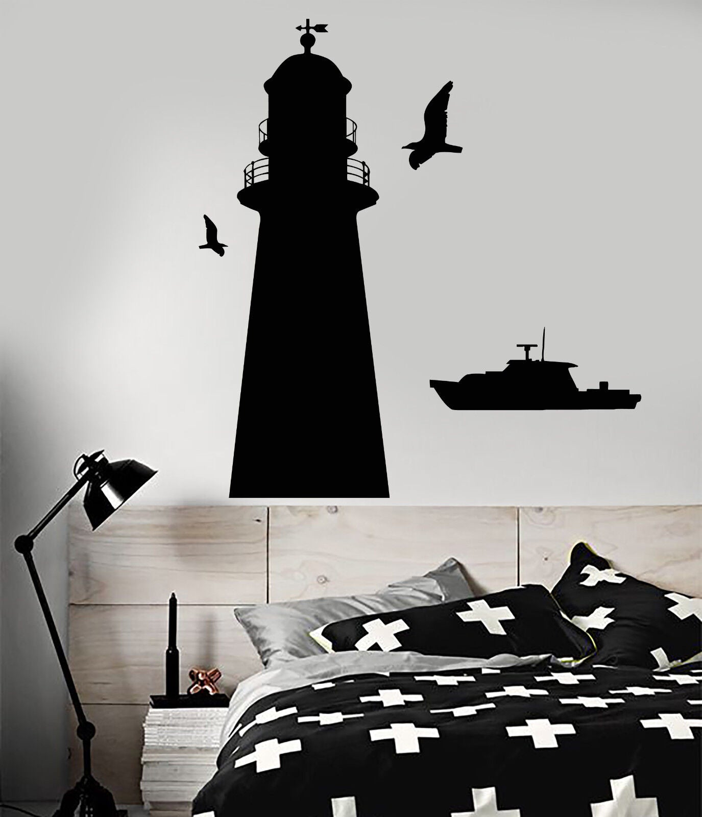 Vinyl Wall Decal Lighthouse Ship Boat Sea Style Naval Police Stickers (1743ig)