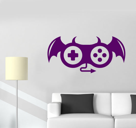 Wandaufkleber aus Vinyl, Videospiel-Joysticker, Teufel, Gamer-Zimmeraufkleber (3059ig)