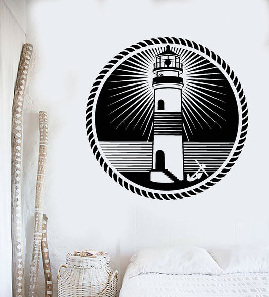Autocollant mural en vinyle phare mer océan nautique Style marin autocollants (3406ig)