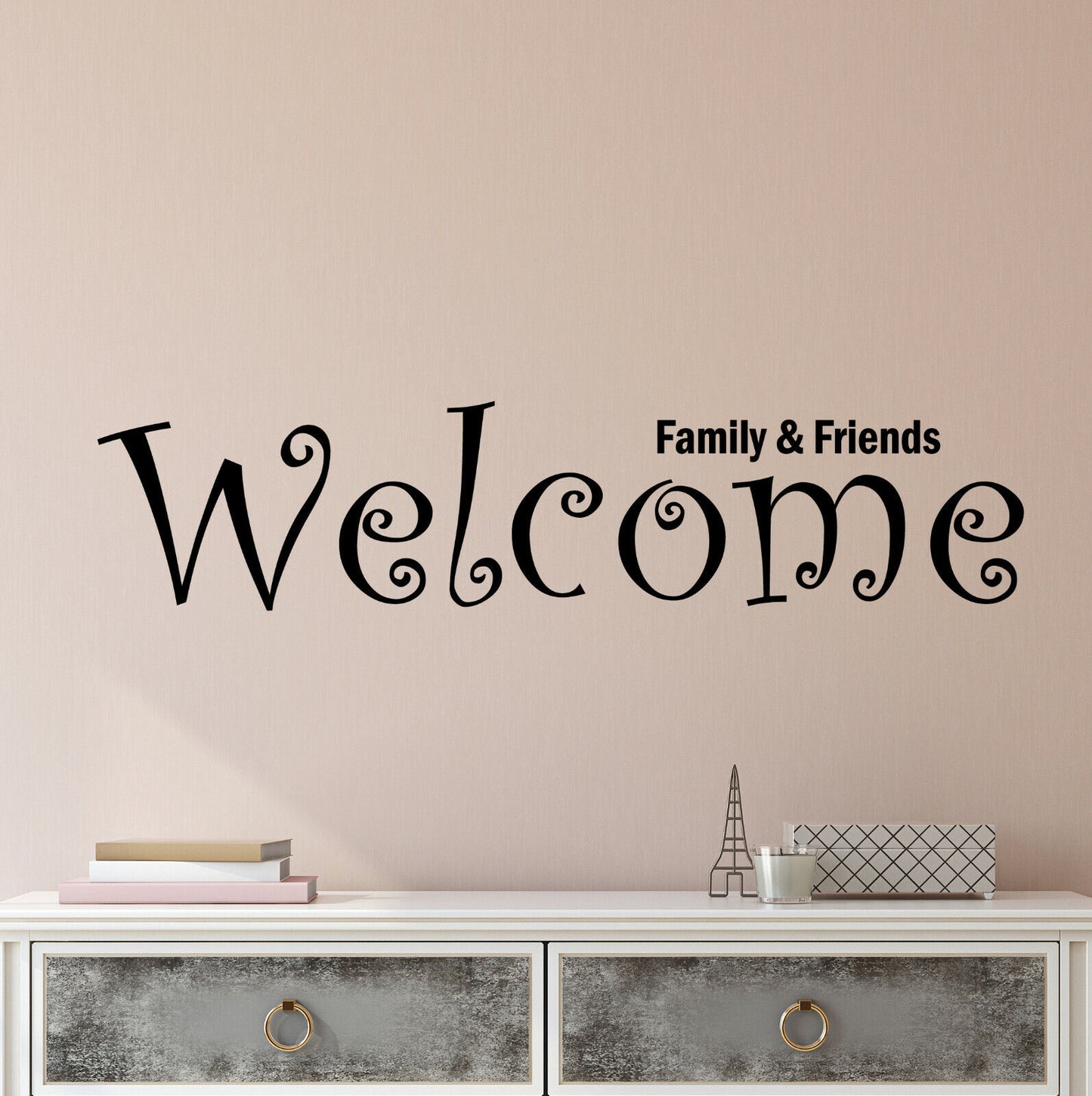 Autocollants muraux en vinyle, citation de mots, lettres de bienvenue pour la famille et les amis, 3855ig