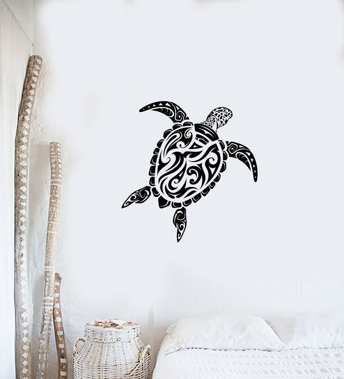 Wandaufkleber, Vinyl, abstrakte Schildkröte, Meerestiere, Marine-Stil (3899ig)