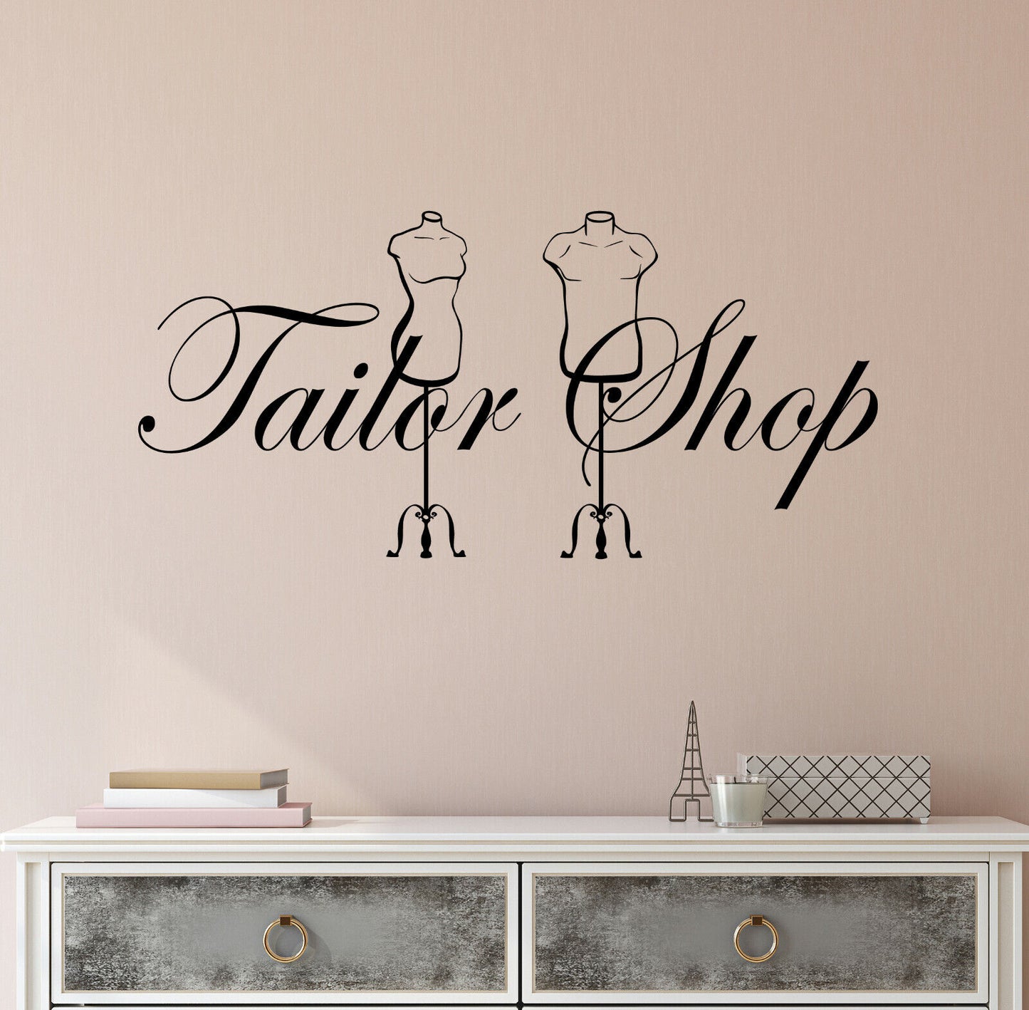 Autocollant mural en vinyle avec Logo de magasin de tailleur, Mannequins pour autocollants de couturière (4072ig)