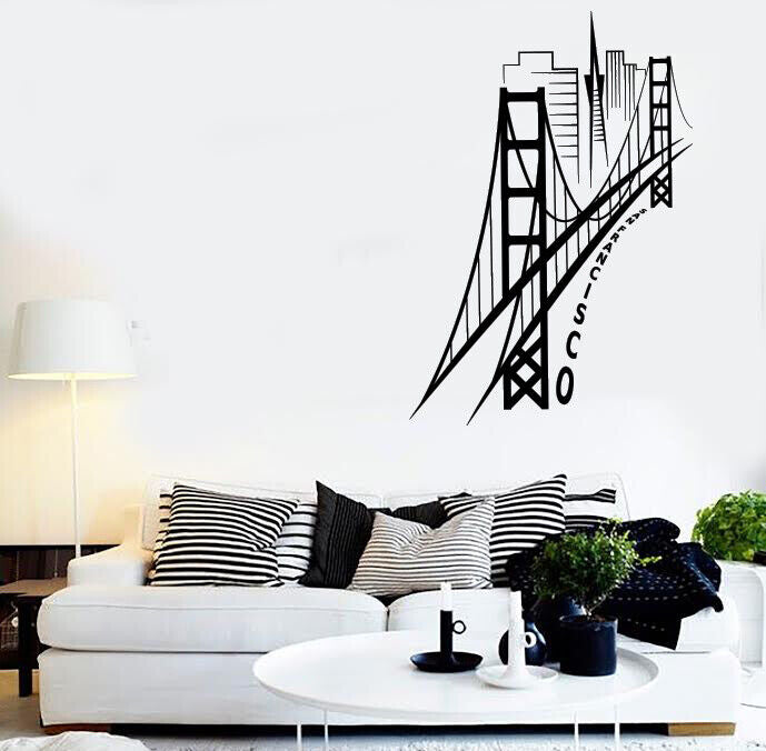 Vinyl Wall Decal Stickers San Francisco Golden Gate Bridge California (n1651)
