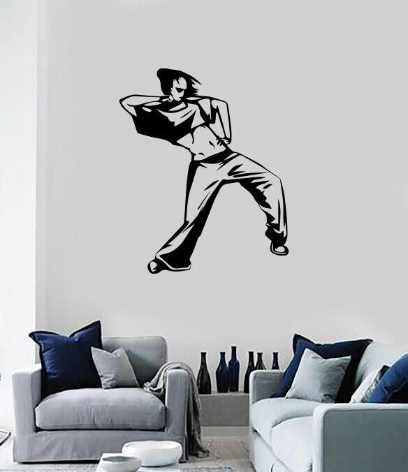 Vinyl Wall Decal Stickers Girl Street Dancer Hip Hop Dance School Decor (n1687)