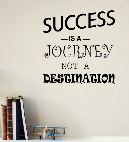 Vinyl Wall Decal Success Is A Journey Quote Words Inspirational Stickers 4333ig