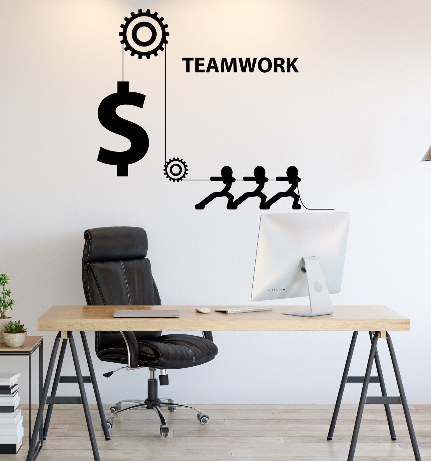 Autocollant mural en vinyle, décor de Logo d'entreprise de travail d'équipe pour autocollant d'équipement de bureau (4339ig)