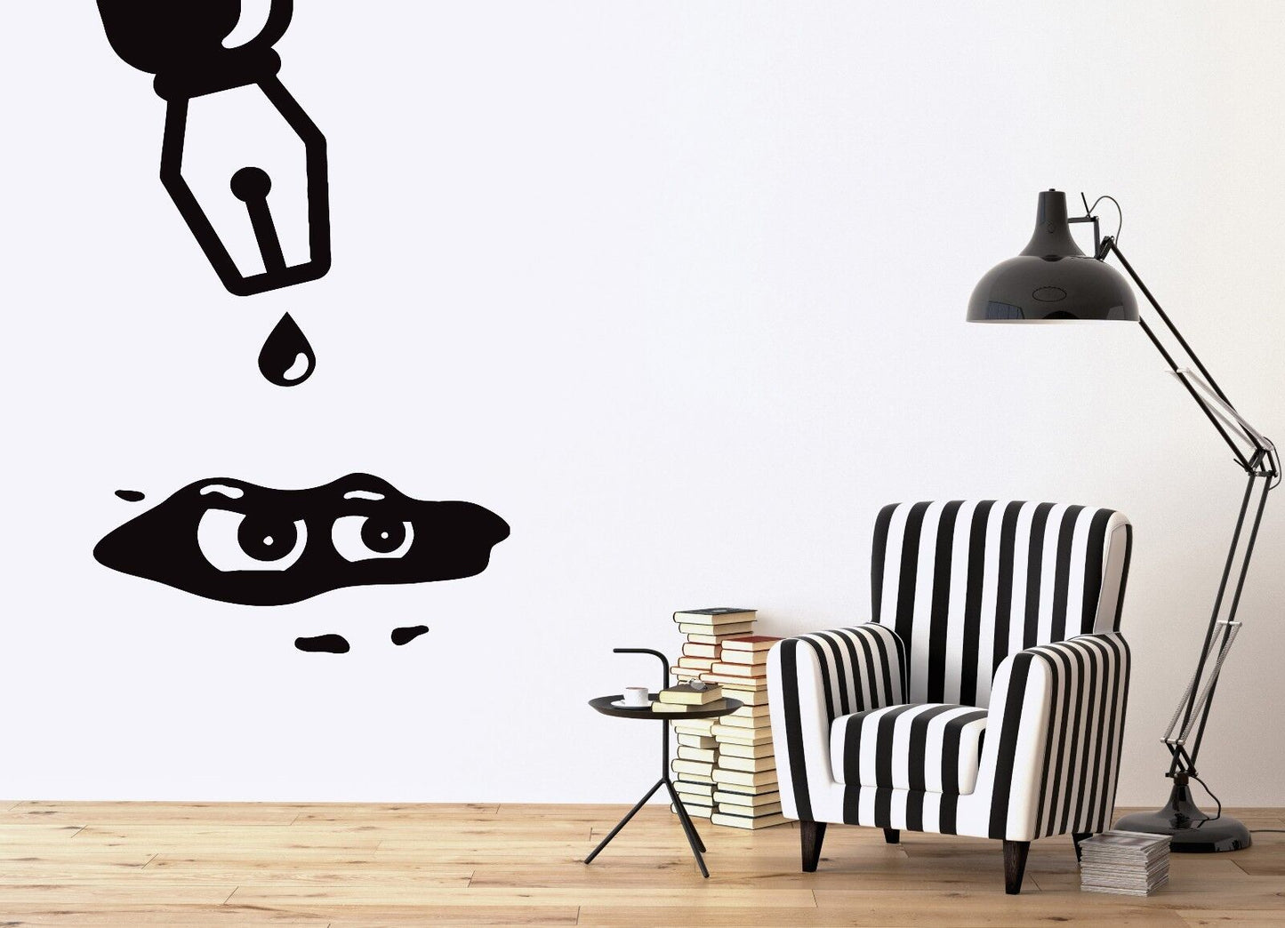 Wall Sticker Vinyl Decal Funny Pen Ink Droplet With Eyes (n141)