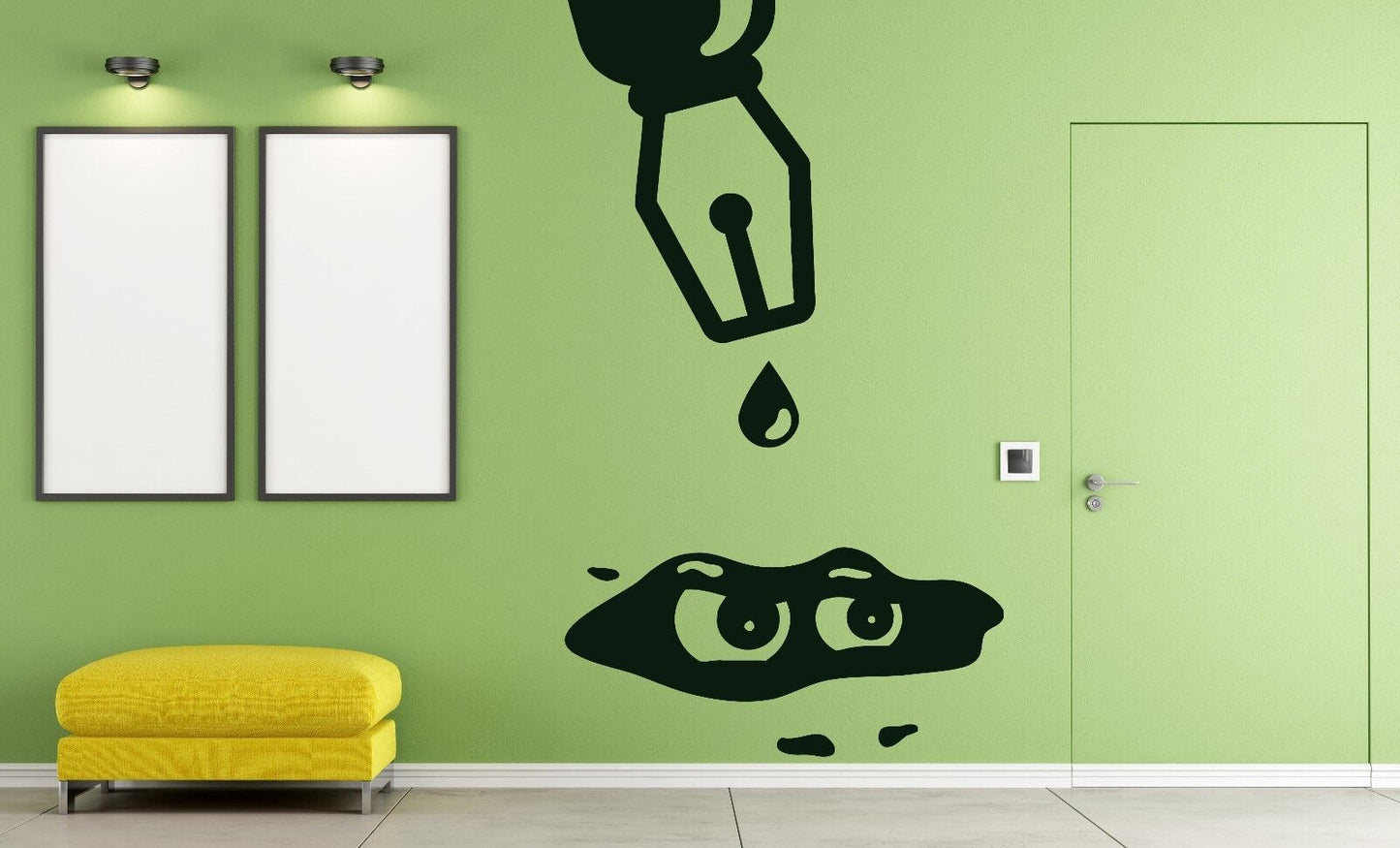 Wall Sticker Vinyl Decal Funny Pen Ink Droplet With Eyes (n141)