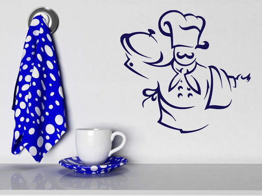 Vinyl Wall Stickers Decal Chef Hat Apron Towel Bon Appetite Kitchen Cafe (n238)