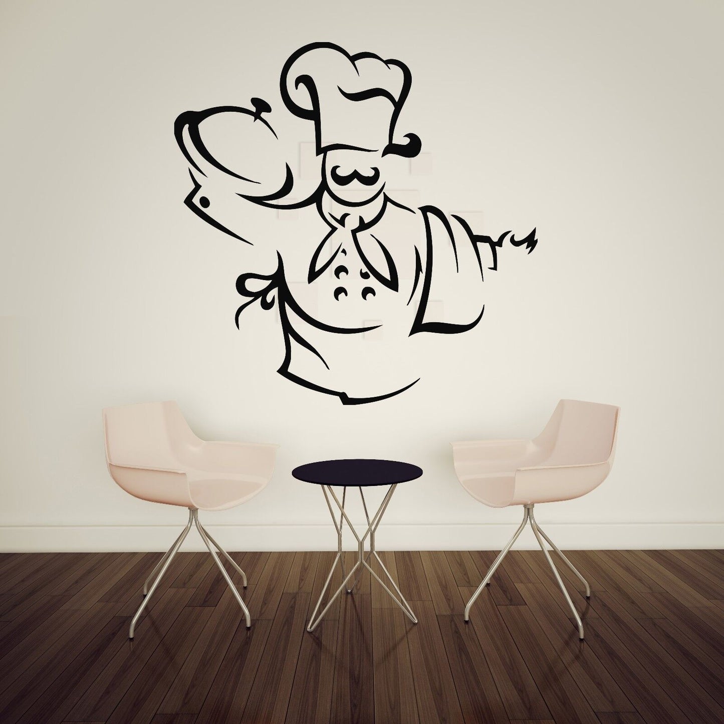 Autocollants muraux en vinyle, décalcomanies, chapeau de Chef, tablier, serviette, Bon appétit, cuisine, café (n238)