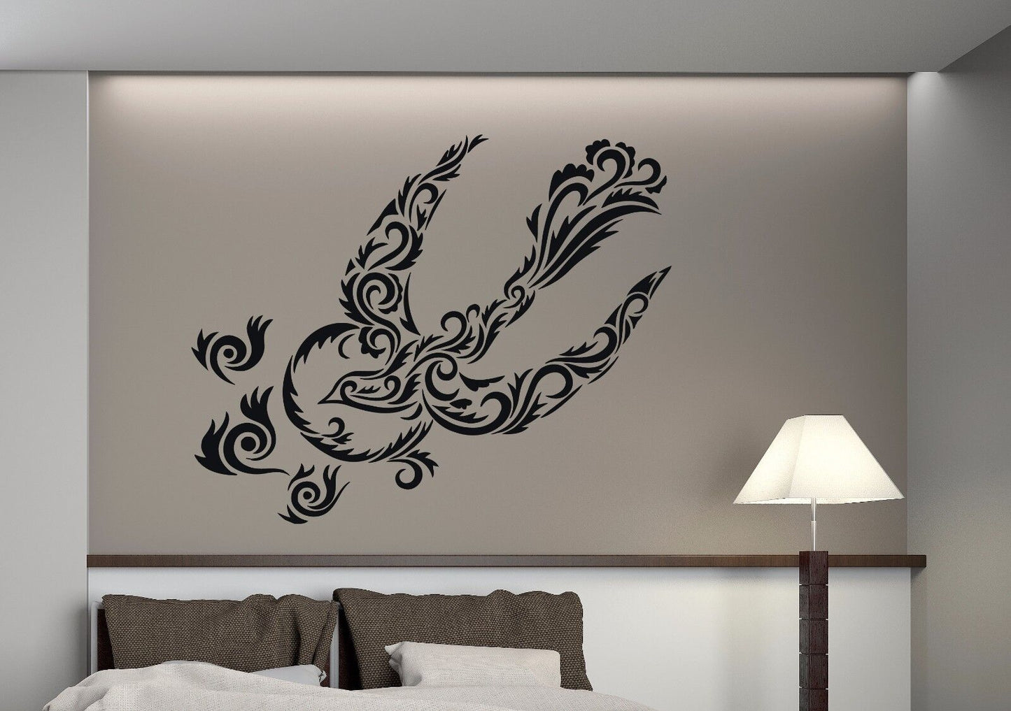 Autocollant mural image stylistique, motifs d'oiseaux luxueux, autocollant en vinyle (n543)