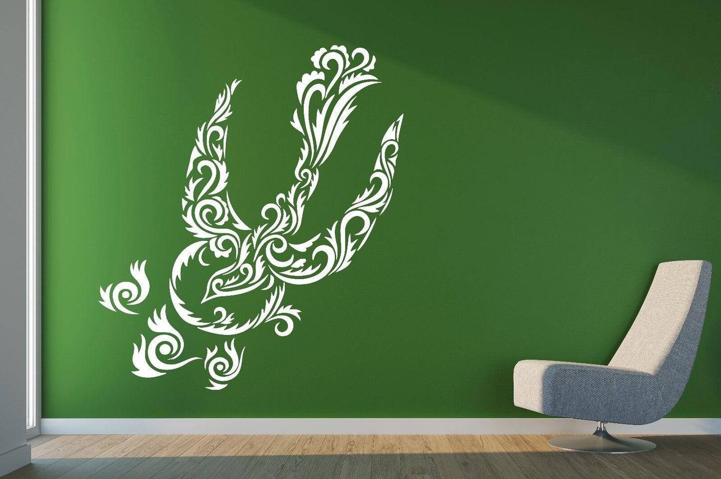 Autocollant mural image stylistique, motifs d'oiseaux luxueux, autocollant en vinyle (n543)