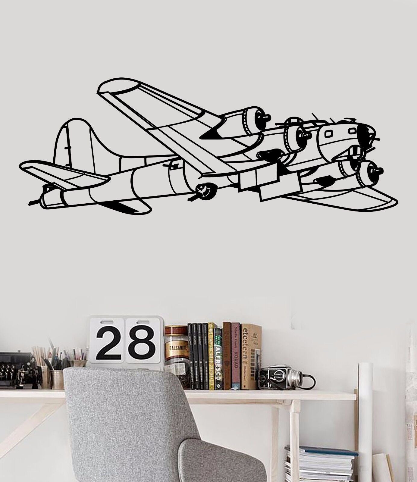 Autocollants muraux en vinyle pour avion, aviation, militaire, force aérienne, décalcomanie murale (215ig)
