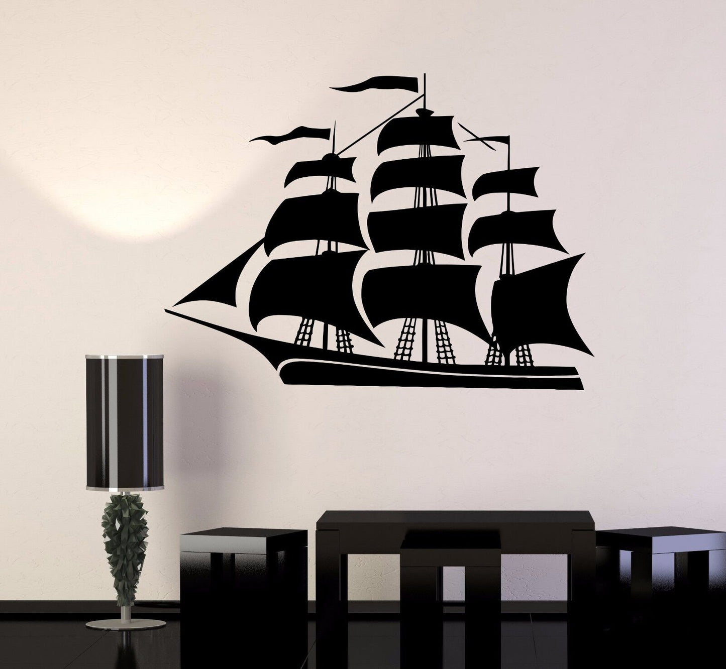 Autocollant mural en vinyle, bateau, Yacht, décor marin nautique, autocollants pour chambre d'enfants (244ig)