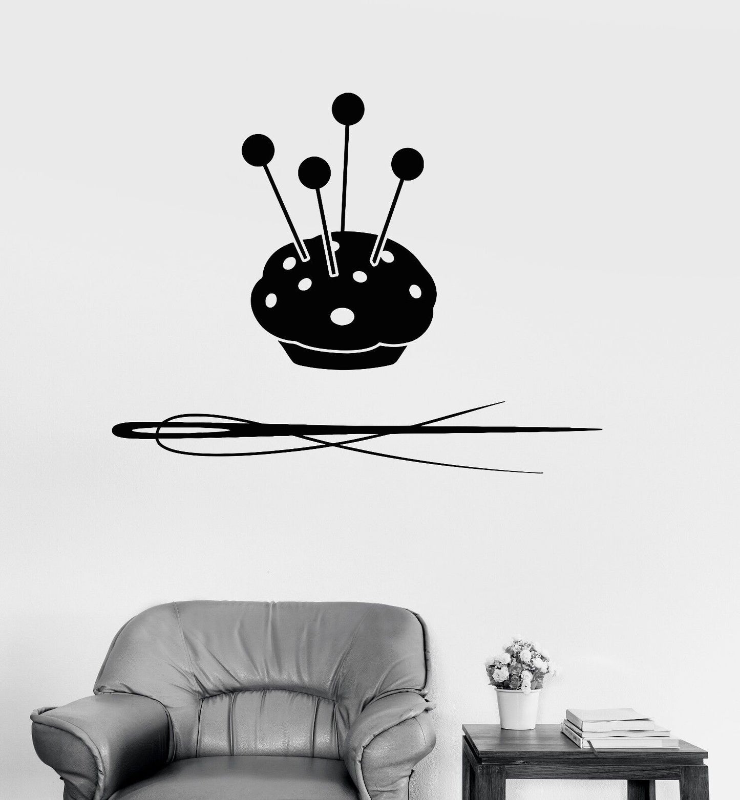 Autocollant Mural en vinyle, couture, tailleur, atelier, outils, autocollants muraux (491ig)