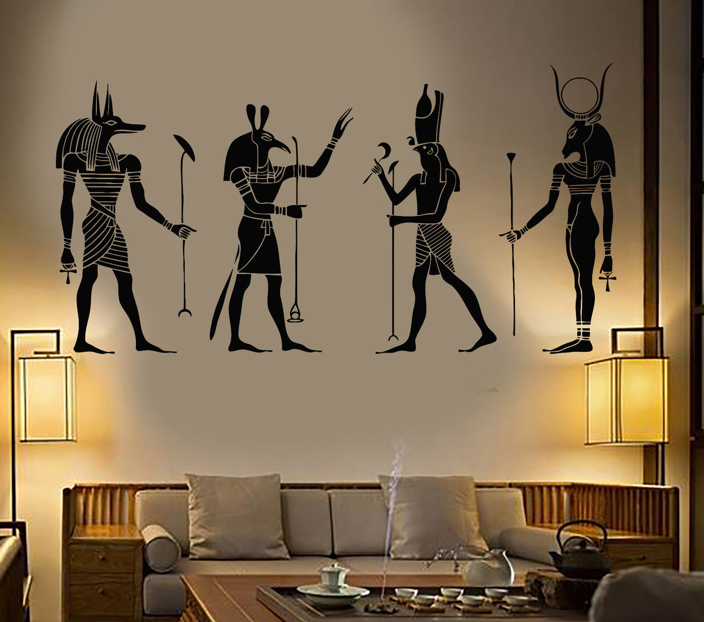 Vinyl Wall Decal Egypt Egyptian Gods Anubis Ra Seth Apis Stickers (1239ig)