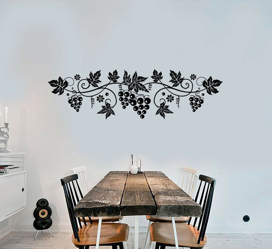 Wandaufkleber aus Vinyl, Weinrebe, Küchendeko, Trauben, Weinladenaufkleber (3878ig)