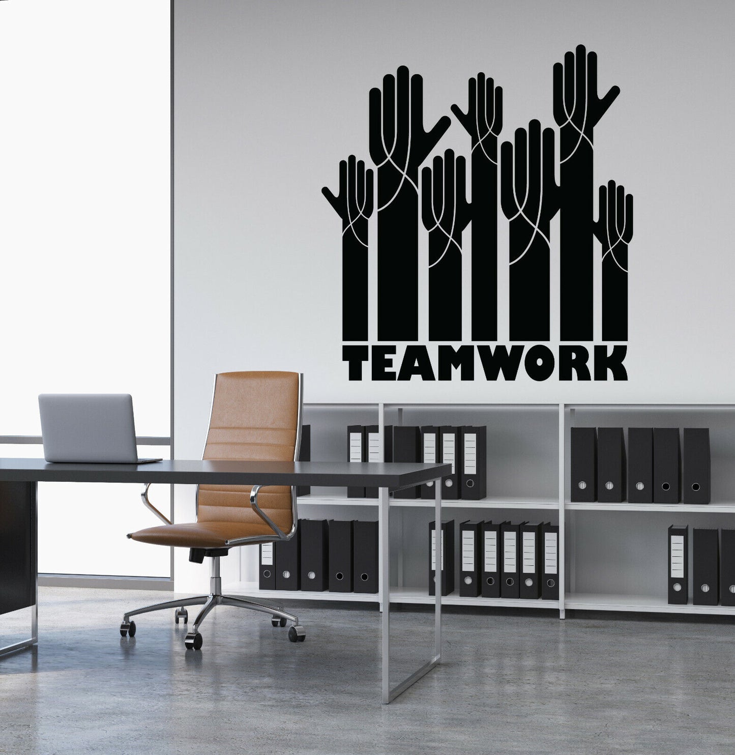 Autocollant mural en vinyle avec Logo de Motivation pour le travail d'équipe, décor de mains pour autocollants de bureau 4099ig