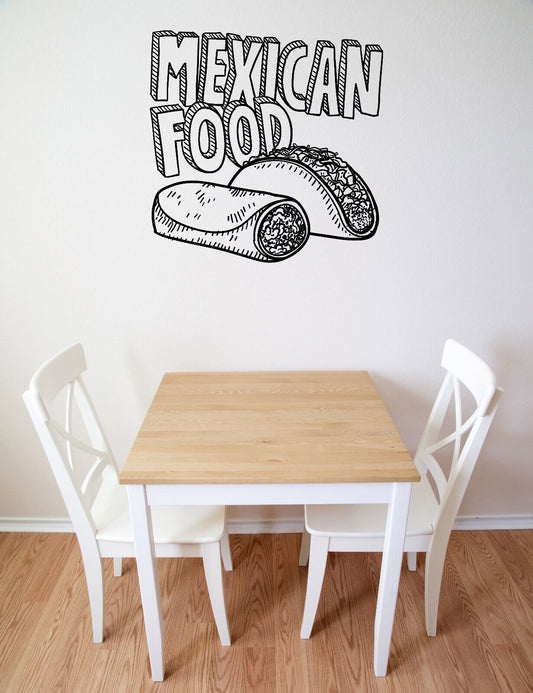Vinyl Wall Decal Sticker Mexican Traditional Food Taste Burrito Taco (n1871)