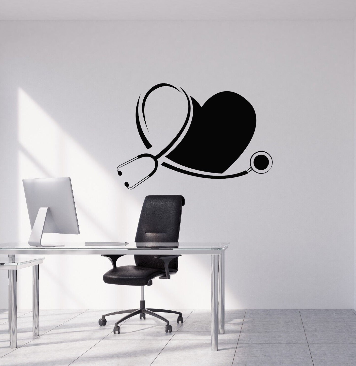 Vinyl Wall Decal Stethoscope Medicine Clinic Heart Doctor Stickers 4391ig