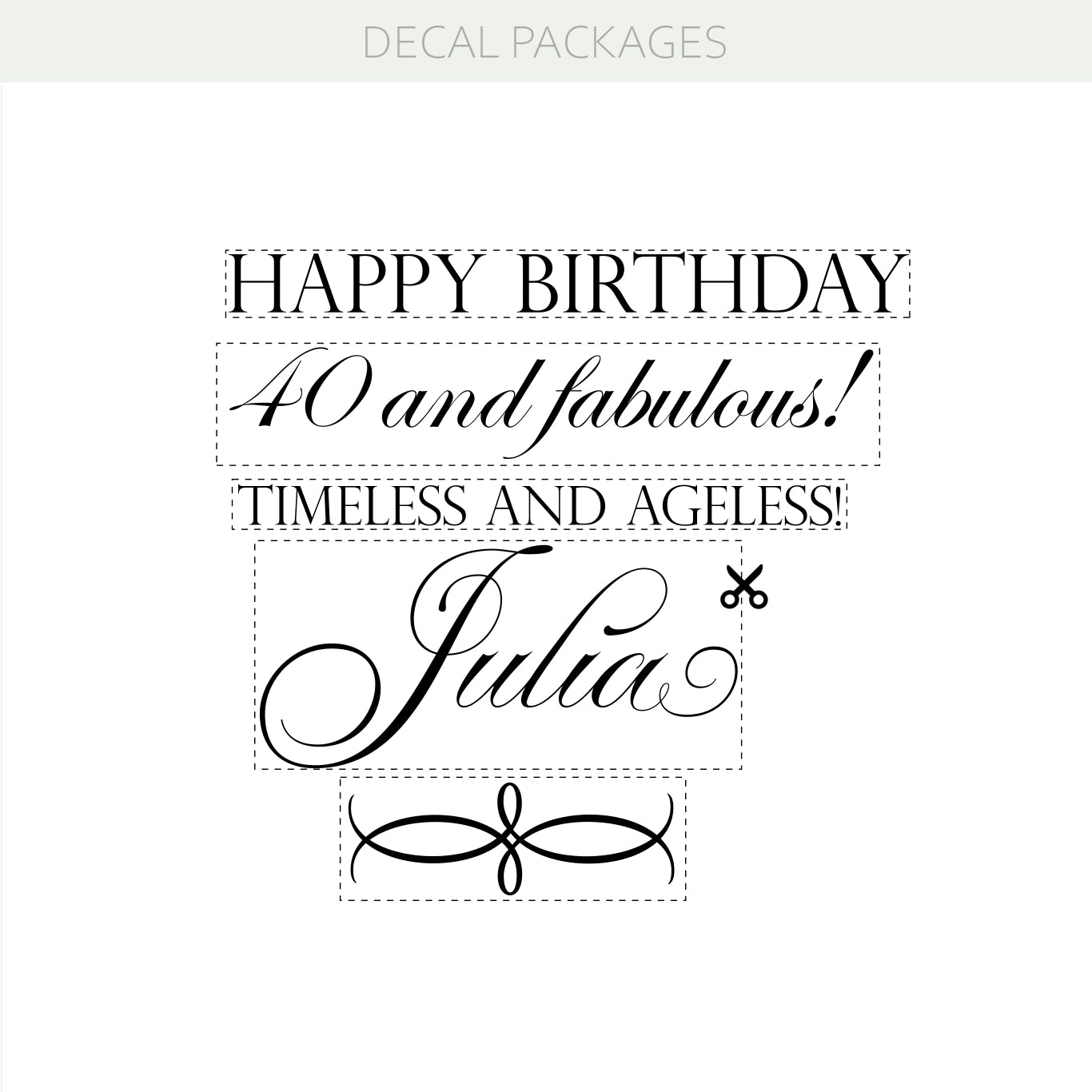 Happy Birthday Personalized Vinyl Decal – Custom Name & Age | Timeless & Ageless Celebration Decor w76