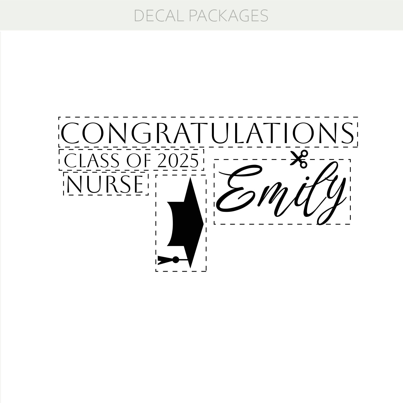 Congratulations Nurse Class of 2025 Personalized Vinyl Decal – Custom Name Graduation Decor w74