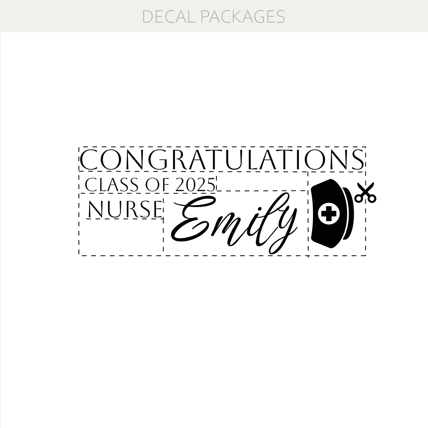 Custom Nurse Graduation Vinyl Decal – Personalized Congratulations Class of 2025 Party Decoration w80
