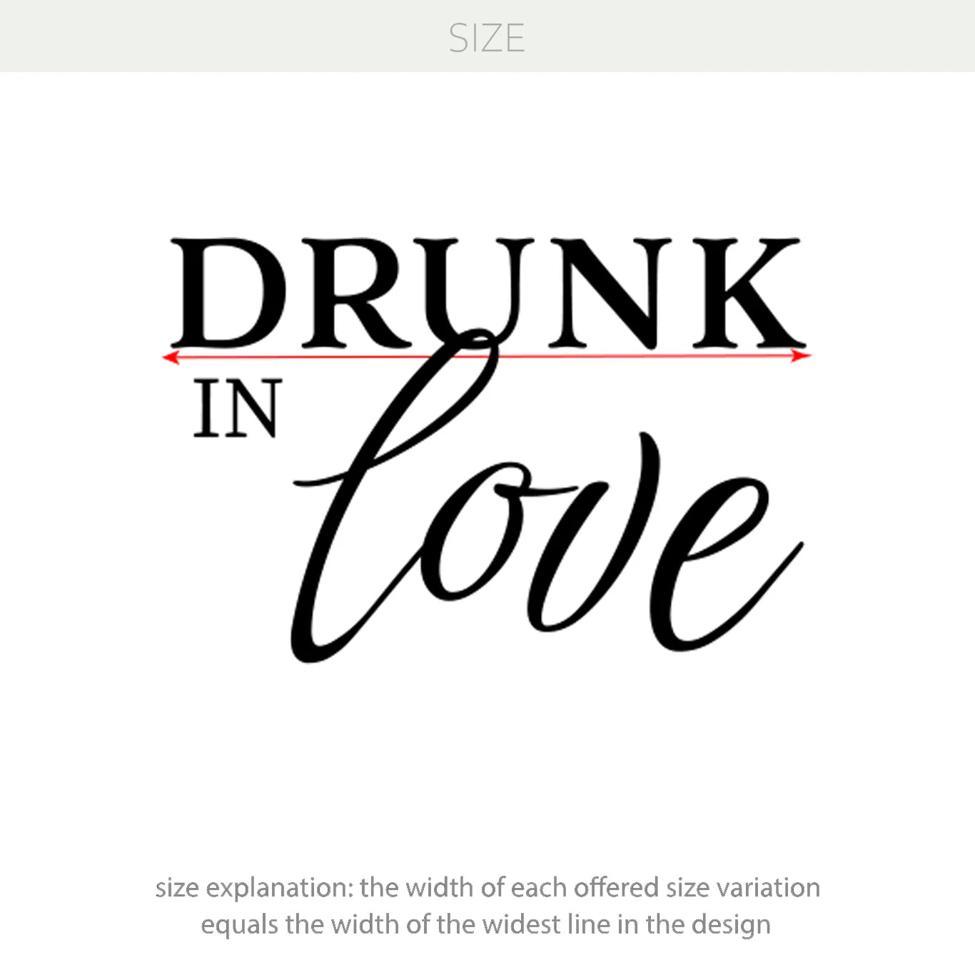 Drunk in Love Vinyl Decal – Fun Wedding Bar Decoration & Party Decor Cocktail Station Sticker w50