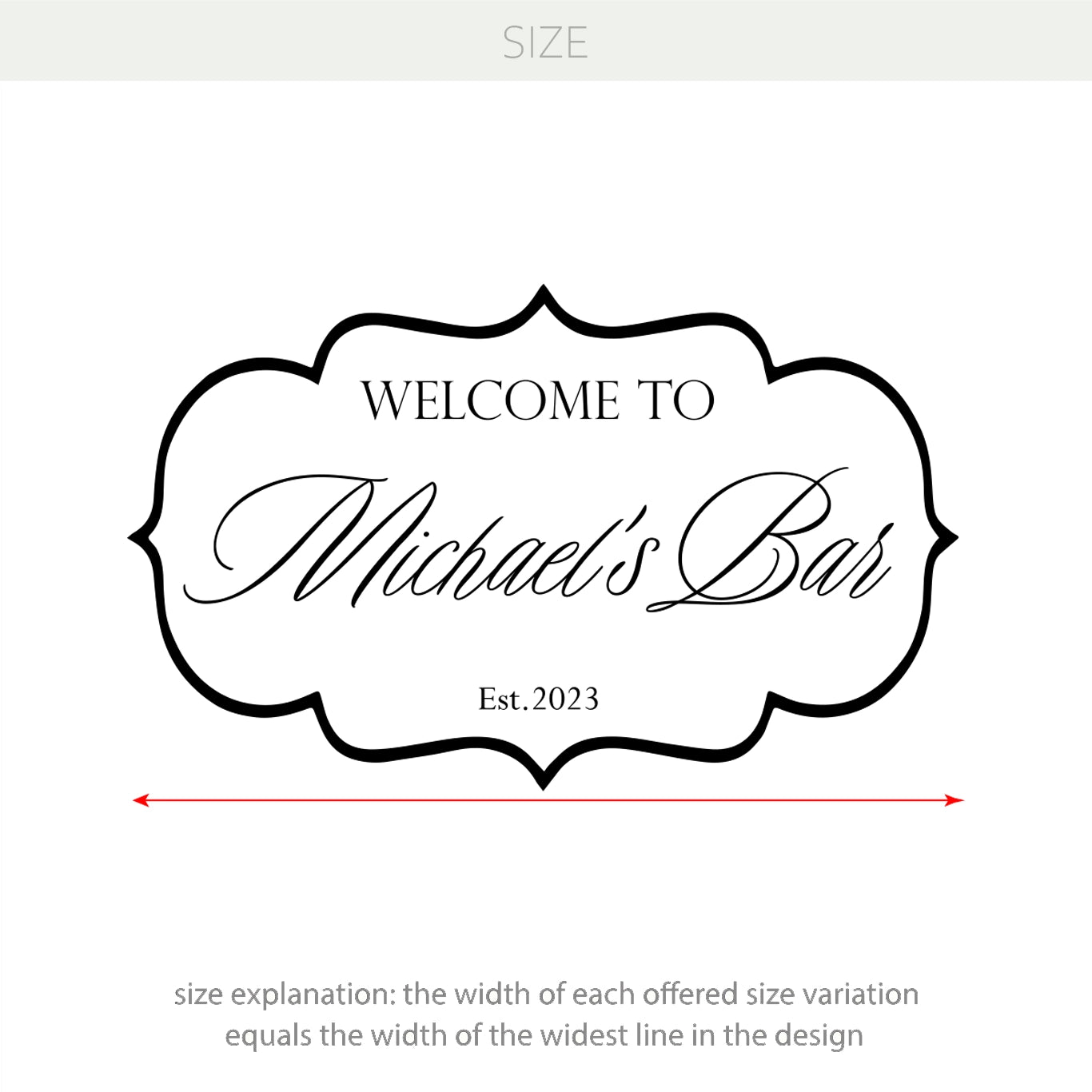 Welcome to the Bar Sign Decor Vinyl Decal – Personalized Sticker with Custom Name & Est. Year Man Cave Decoration w58