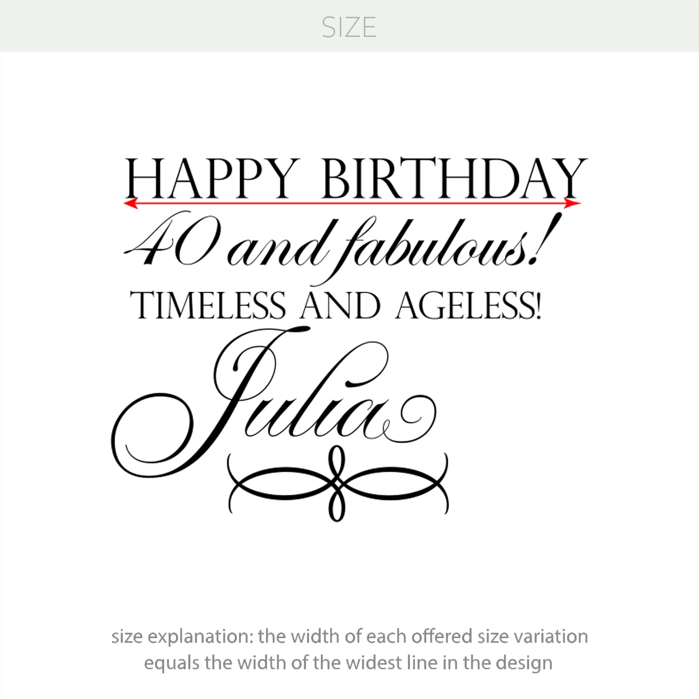 Happy Birthday Personalized Vinyl Decal – Custom Name & Age | Timeless & Ageless Celebration Decor w76