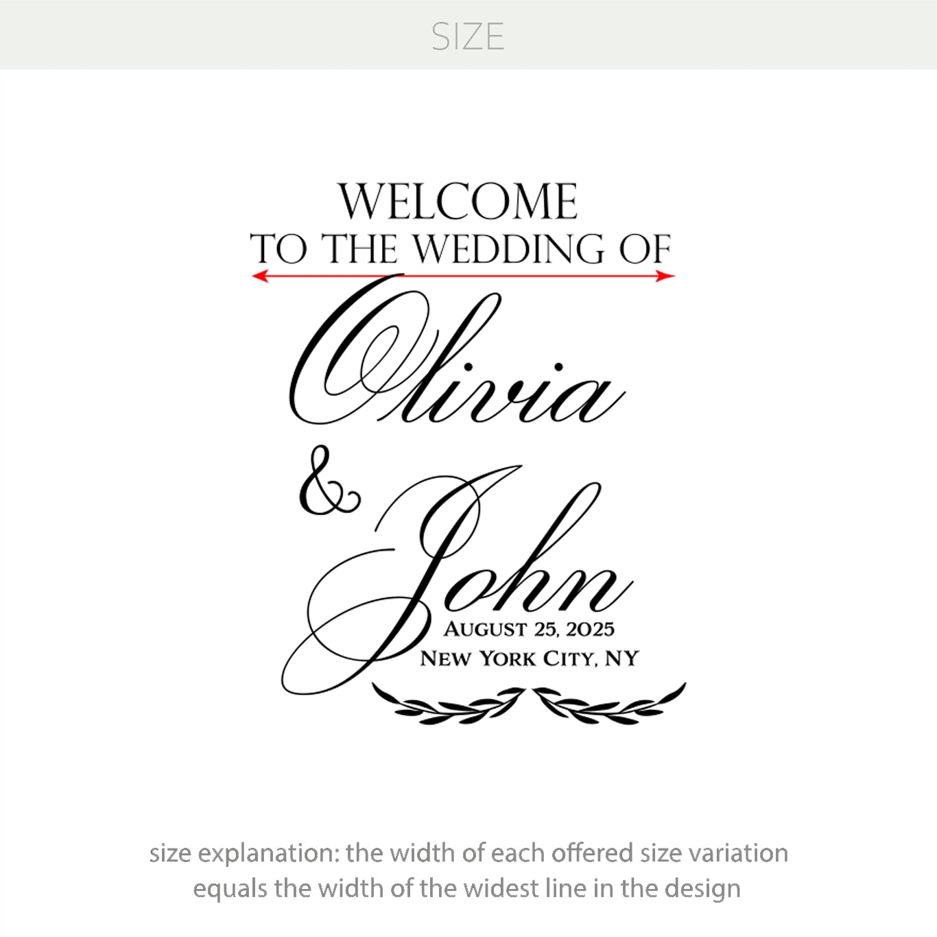 Welcome Wedding Entrance Decor Personalized Decal – Custom Names, Date & Location Vinyl Sticker w64