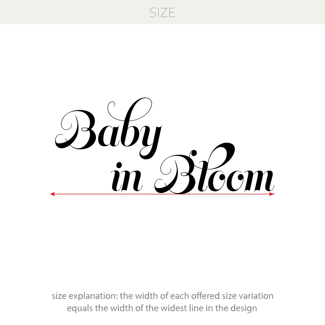 Baby in Bloom Vinyl Decal – Floral-Themed Baby Shower & Nursery Decor Backdrop Decoration w038