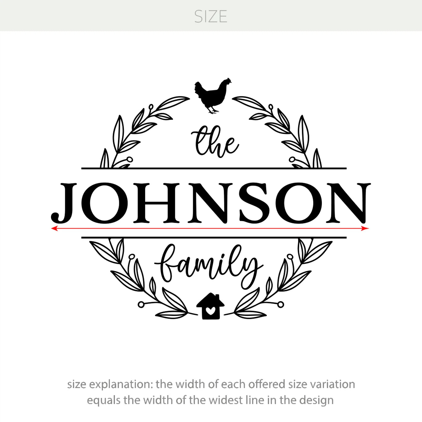 Personalized Rustic Wreath Home Decor Vinyl Decal – Custom Family Last Name Decoration Sign w048