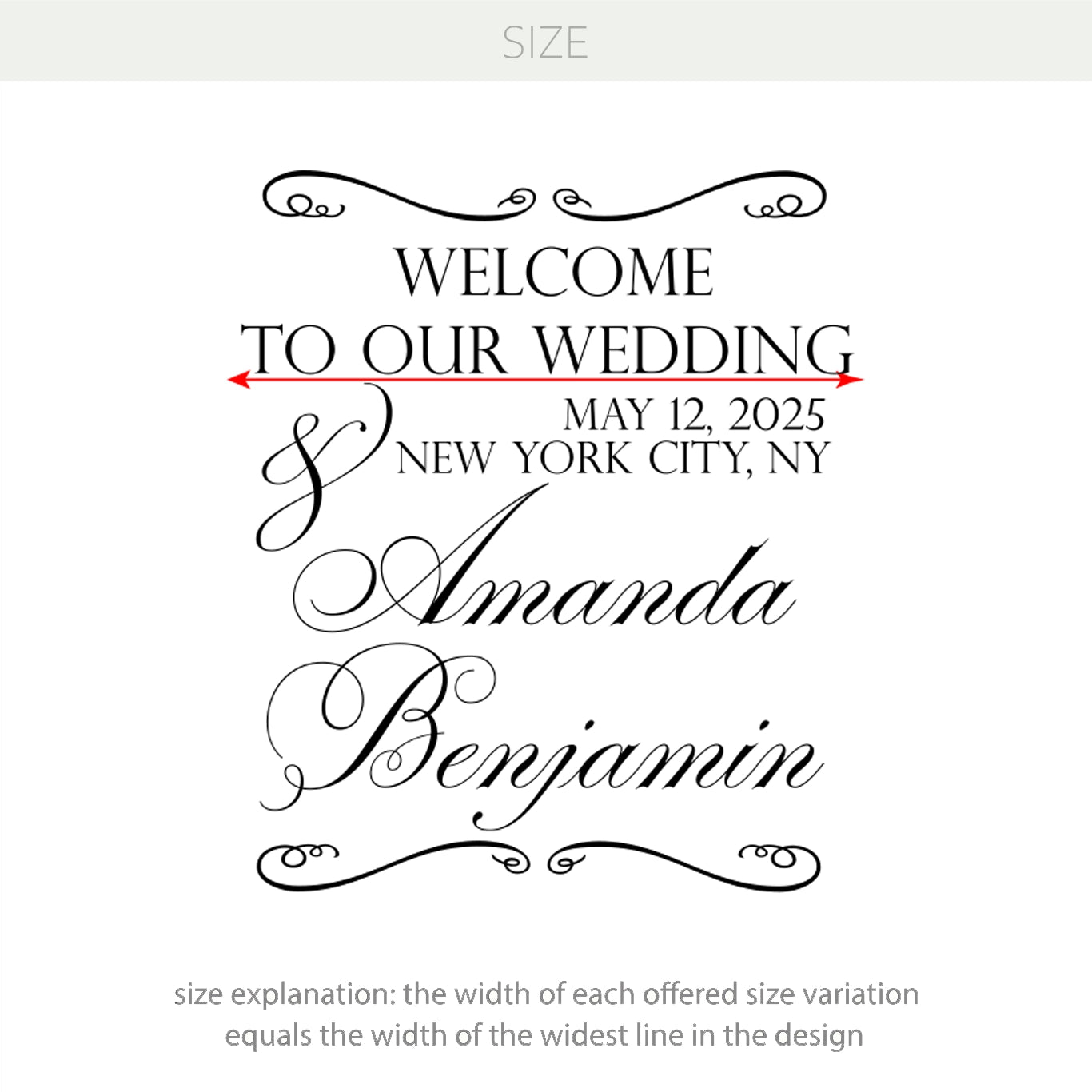 Welcome to Our Wedding Personalized Decor – Vinyl Custom Name, Date & Location Decal DIY Decoration Idea w68