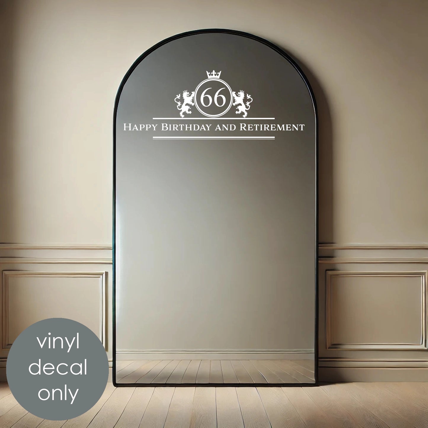 Happy Birthday & Retirement Personalized Vinyl Decal – Custom Name & Age Celebration Decor w78