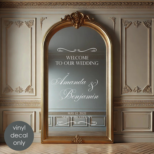 Welcome to Our Wedding Personalized Decor – Vinyl Custom Name, Date & Location Decal DIY Decoration Idea w68