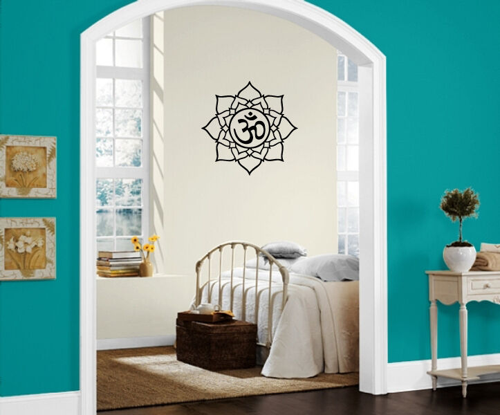 Yoga Lotus Symbol Om Sound Spiritual Sanskrit Wall Mural Vinyl Art Sticker M534