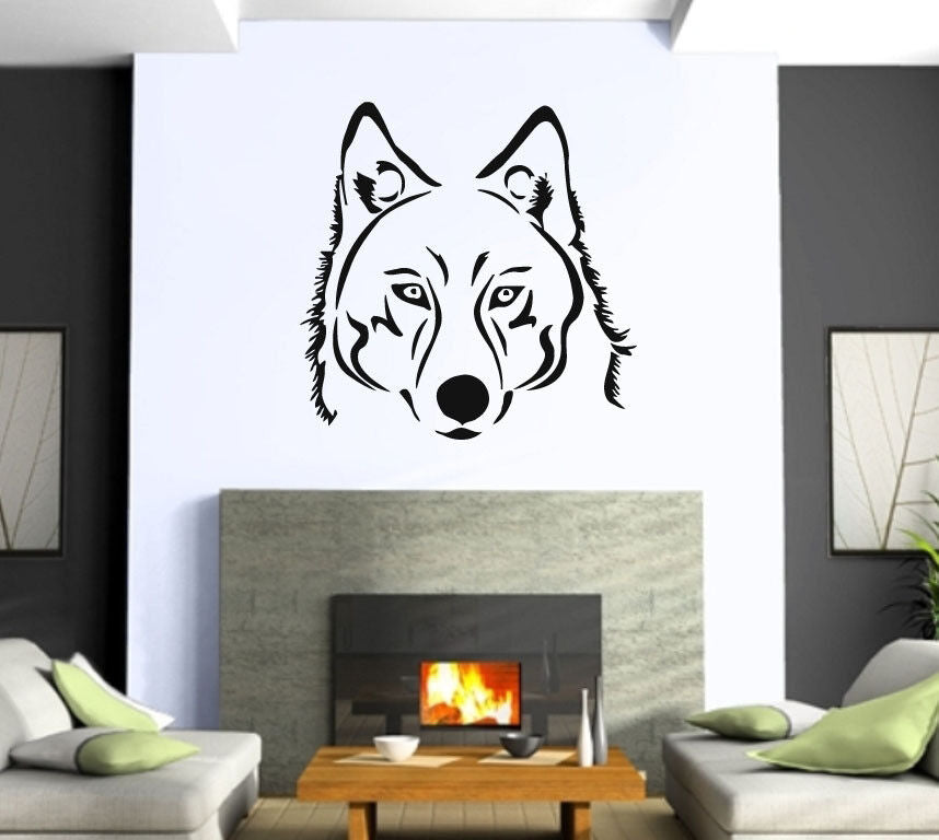 Wolf Tatoo Animal Predator Power  Wall Art Decor Vinyl Sticker z508