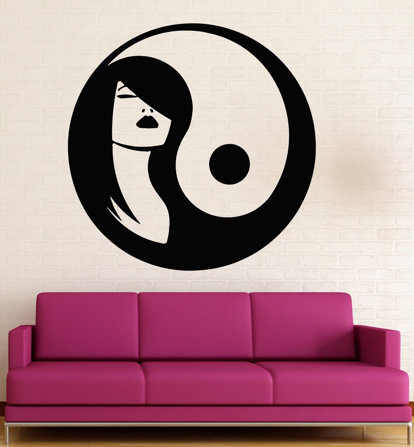 Stickers muraux Oriental Hot Sexy Geisha Femme Yin Yang Art Vinyle Autocollant (ig1699)