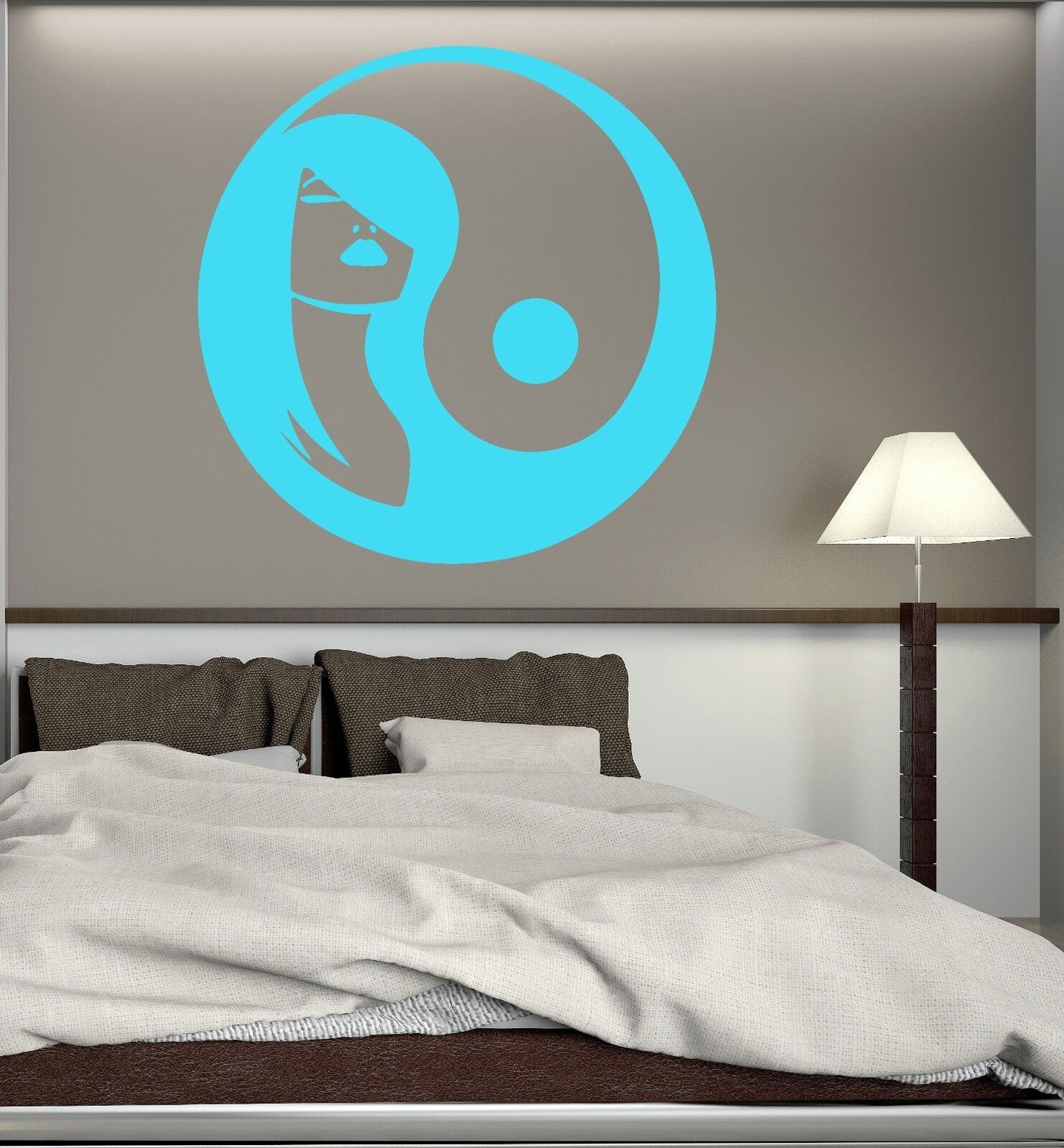 Wall Stickers Oriental Hot Sexy Geisha Woman Yin Yang Art Vinyl Decal (ig1699)