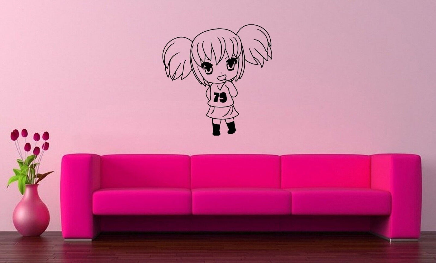 Wall Stickers Vinyl Decal Nursery Cheerleading Girl Anime Cartoon Kids ig1679