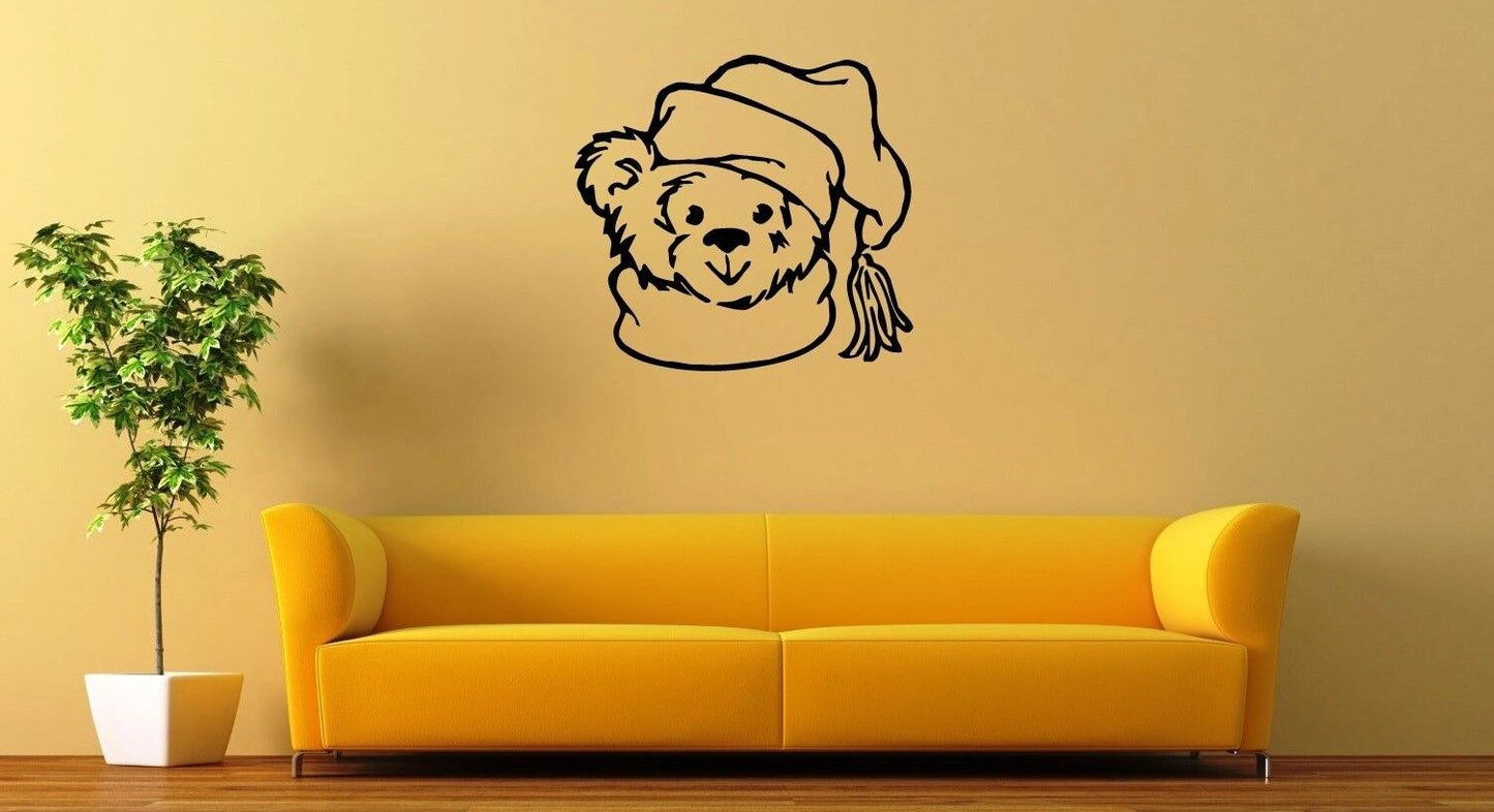 Wall Stickers Vinyl Decal Bear Nursery New Year's Celebration For Kids ig1675